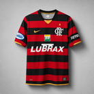Retro della maglia Flamengo 2008/09 home a strisce orizzontali
