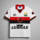Flamengo maglia away 1995 anniversario 100 anni colore bianco con fascia rosso nera
