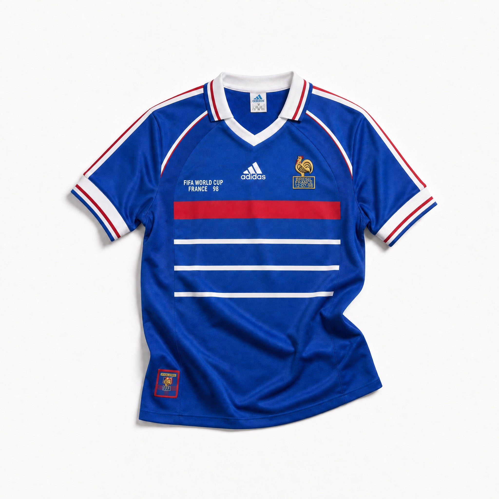 Maglia Francia home 1998 blu vista frontale