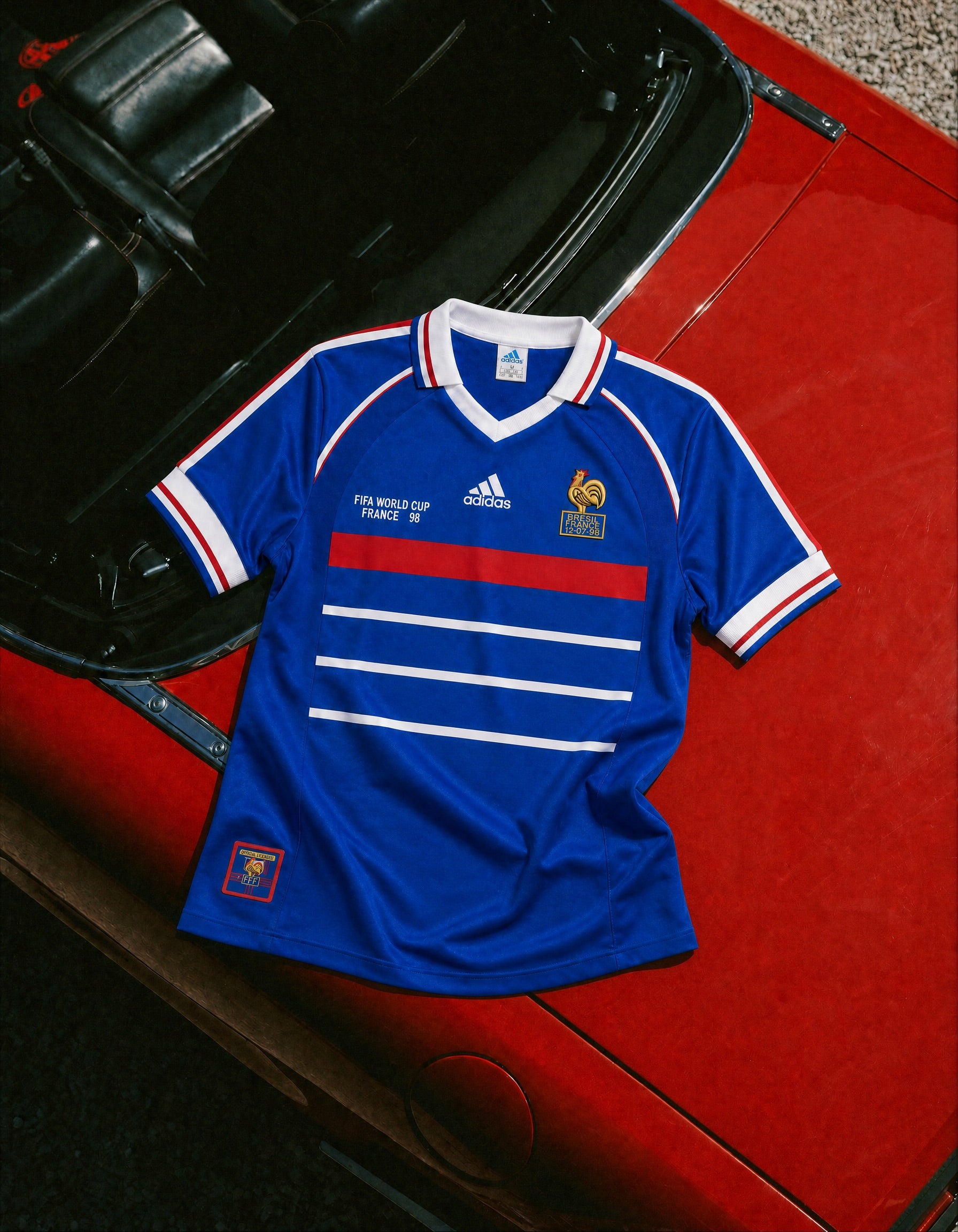 Maglia storica Francia 1998 dettaglio numero 12 vista frontale
