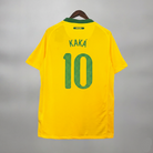 Maglia Brasile Home 2010 Kaká numero 10 retro gialla con dettagli verdi