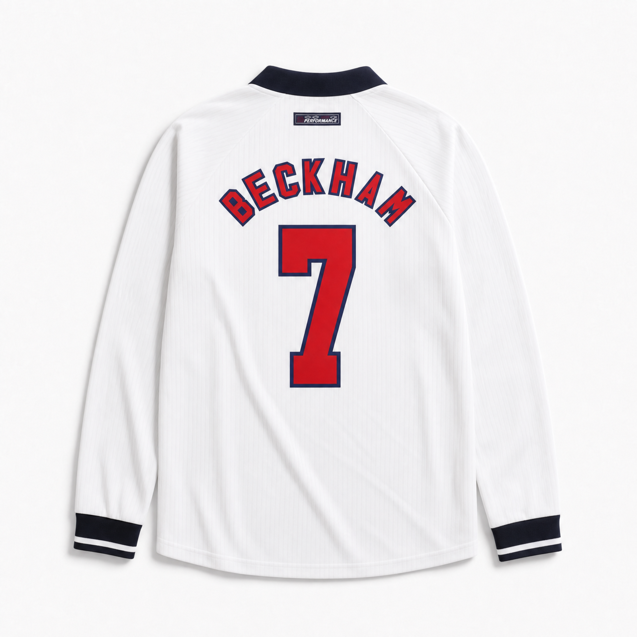Maglia Beckham Inghilterra Home 1998 manica lunga bianca