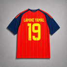 Dettaglio maglia Spagna 2026 Yamal numero 19 retro jersey calcio