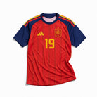 Maglia Spagna Home 2026 Lamine Yamal 19 vista frontale design rosso