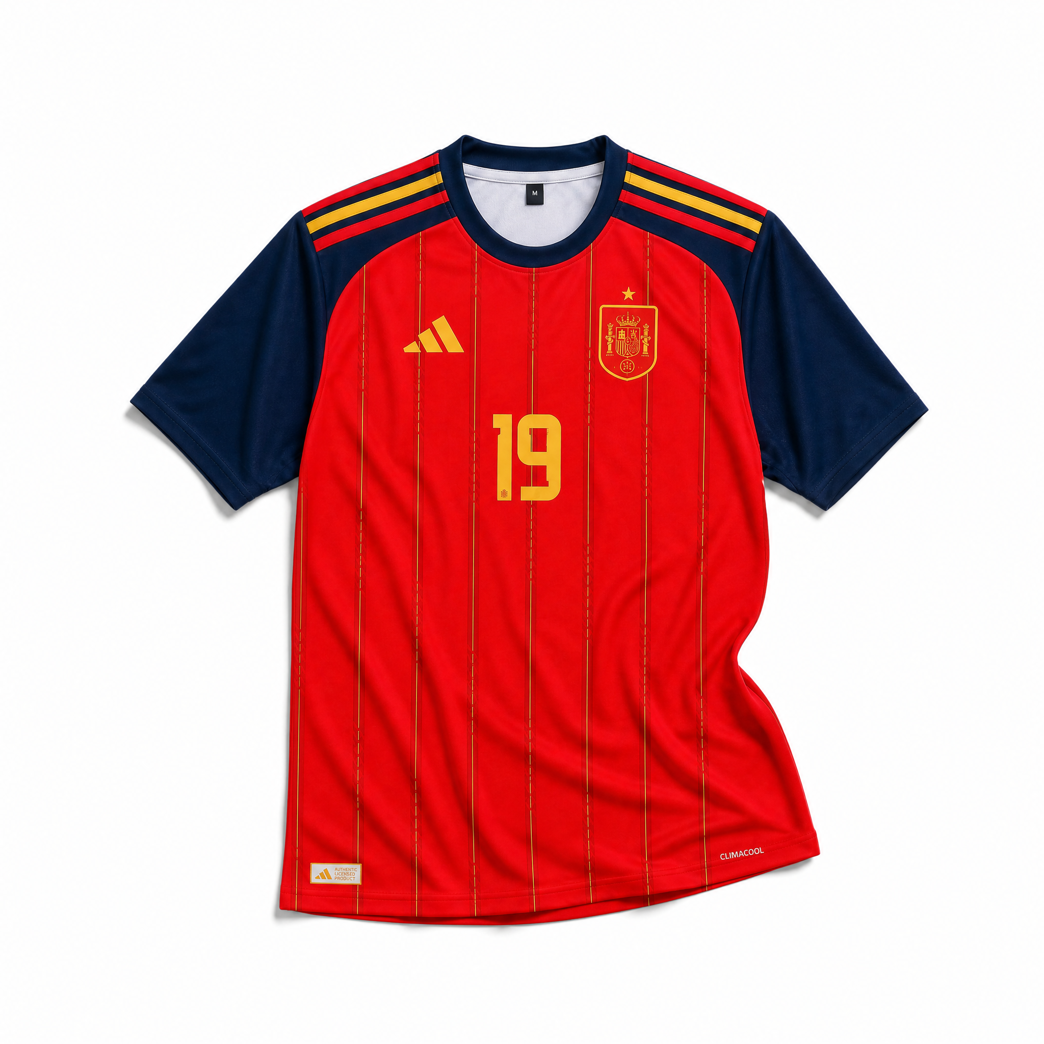 Maglia Spagna Home 2026 Lamine Yamal 19 vista frontale design rosso