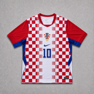 Croatia Maglia Home 2026 World Cup Modrić 10 vista frontale scacchi rosso bianco