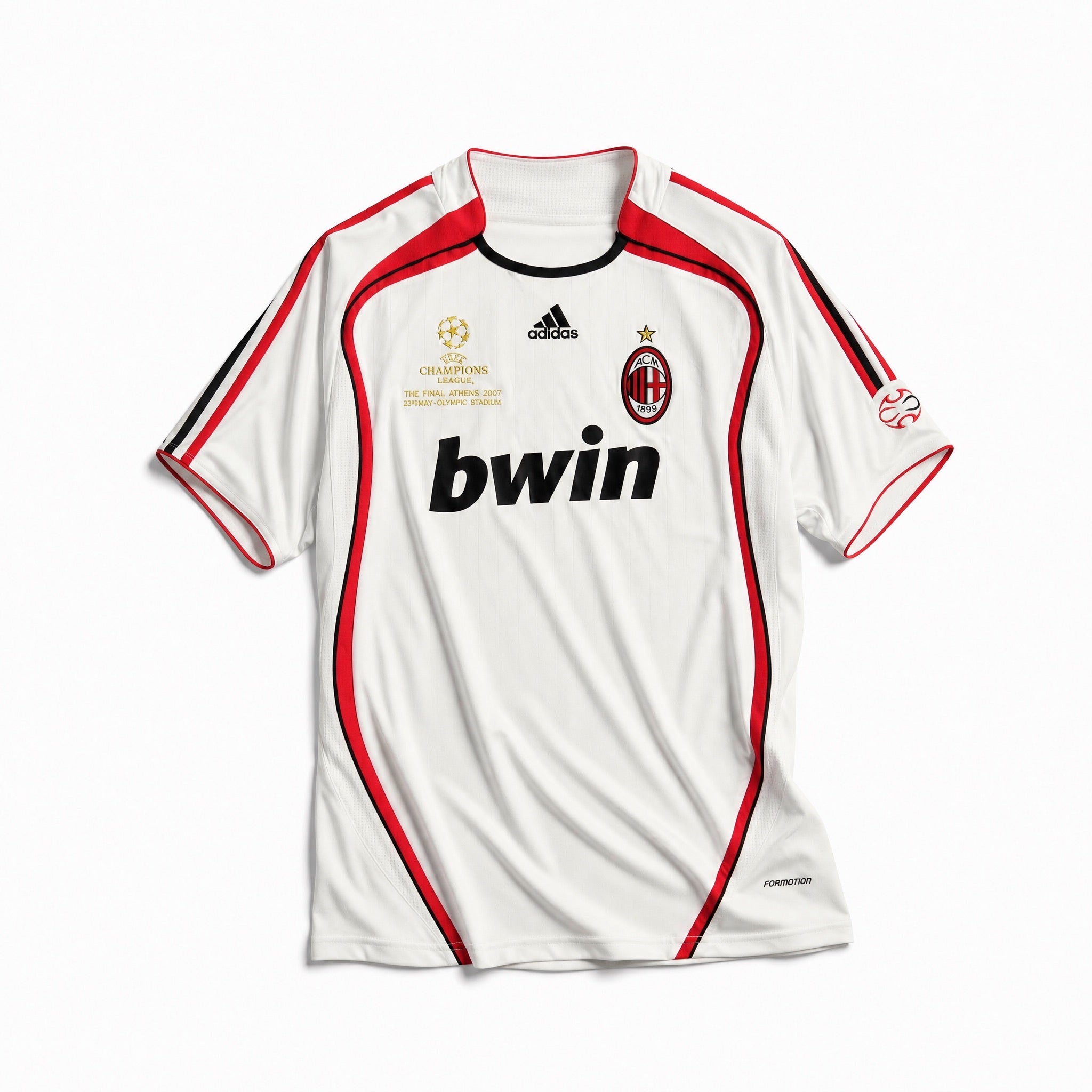 Maglia Milan Away 2006/07 vista frontale bianca con sponsor bwin
