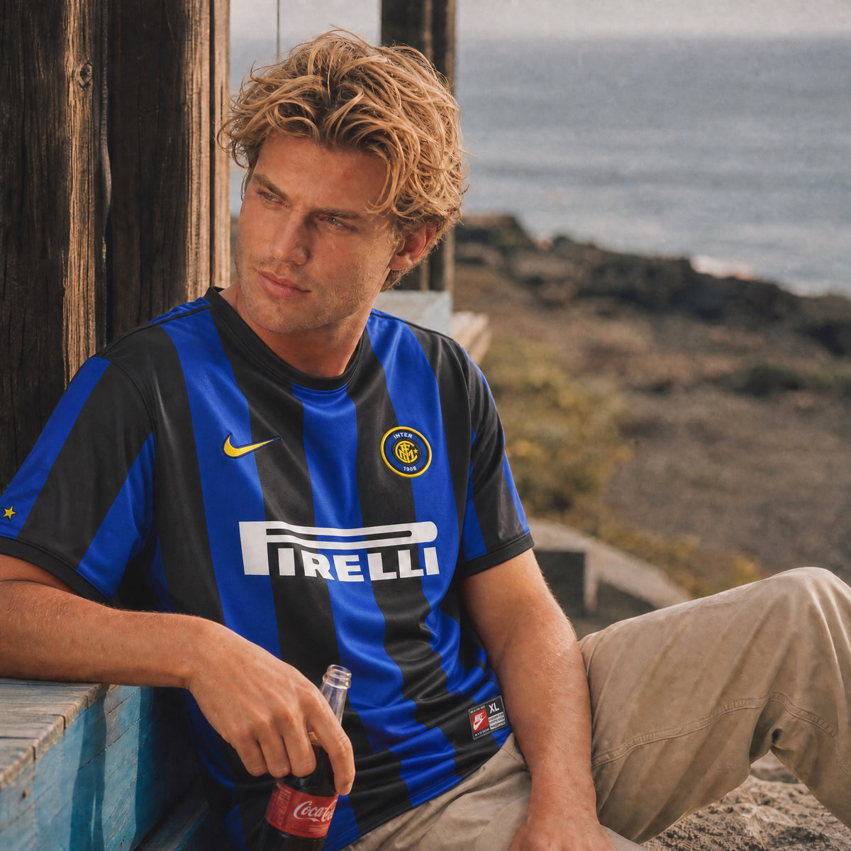 Roberto Baggio esulta con la maglia nerazzurra nella stagione 1999/00.
