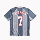 Maglia Beckham Inghilterra Away 1996 grigio chiaro vista posteriore con numero 7