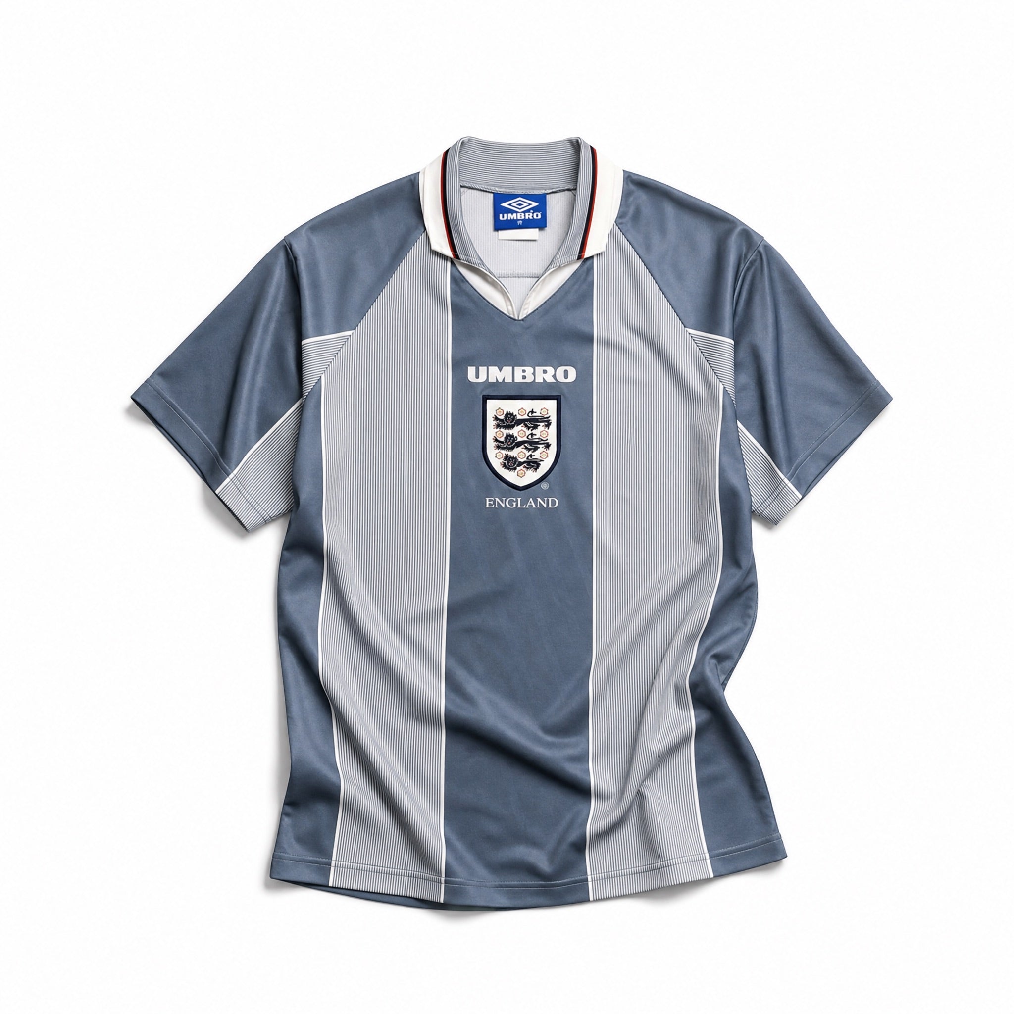 Maglia Beckham Inghilterra Away 1996 vista frontale con design vintage anni '90