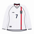 Maglia Beckham Inghilterra Home Long 2002 vista frontale