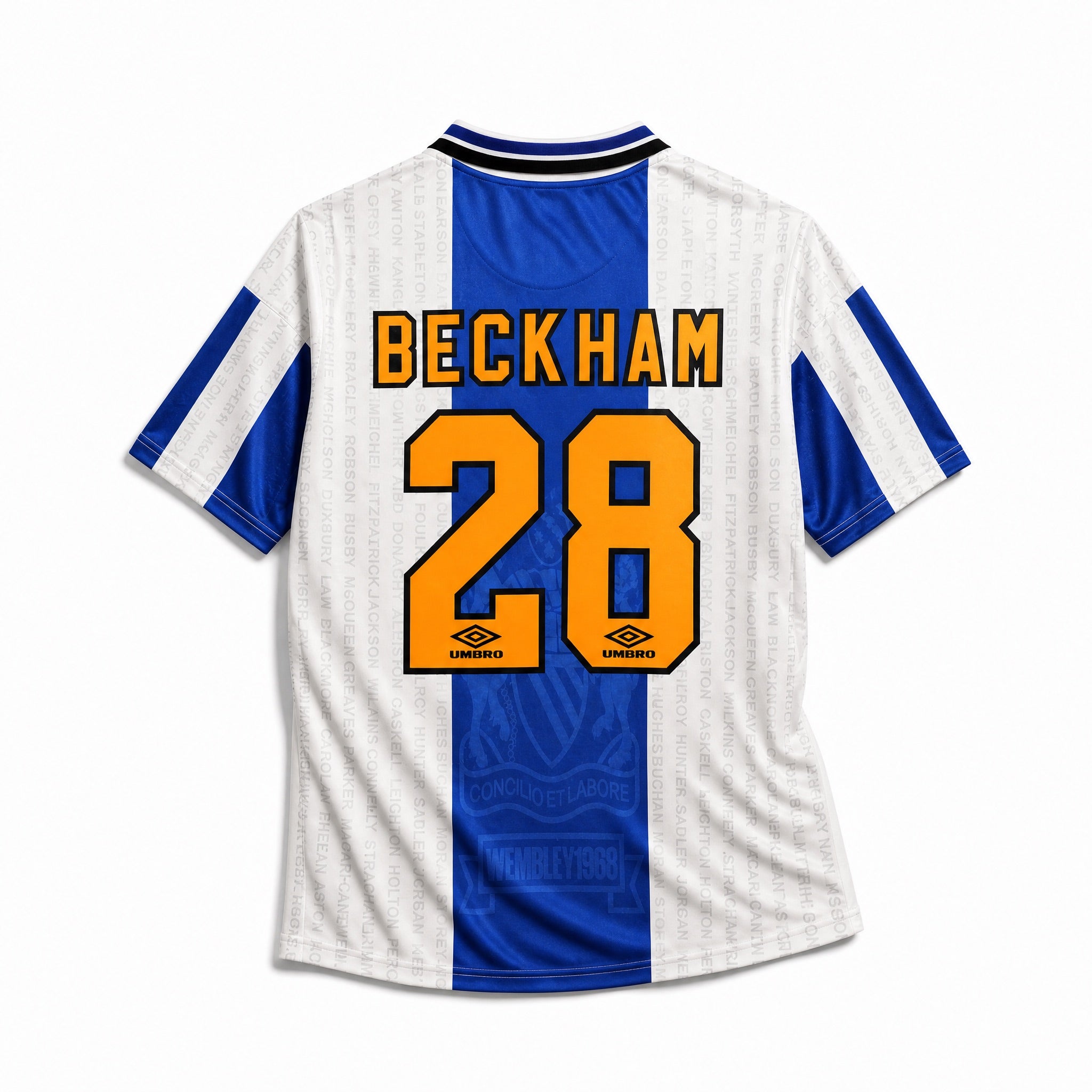 Maglia Beckham Manchester United Away 1994/95 vista posteriore con nome e numero