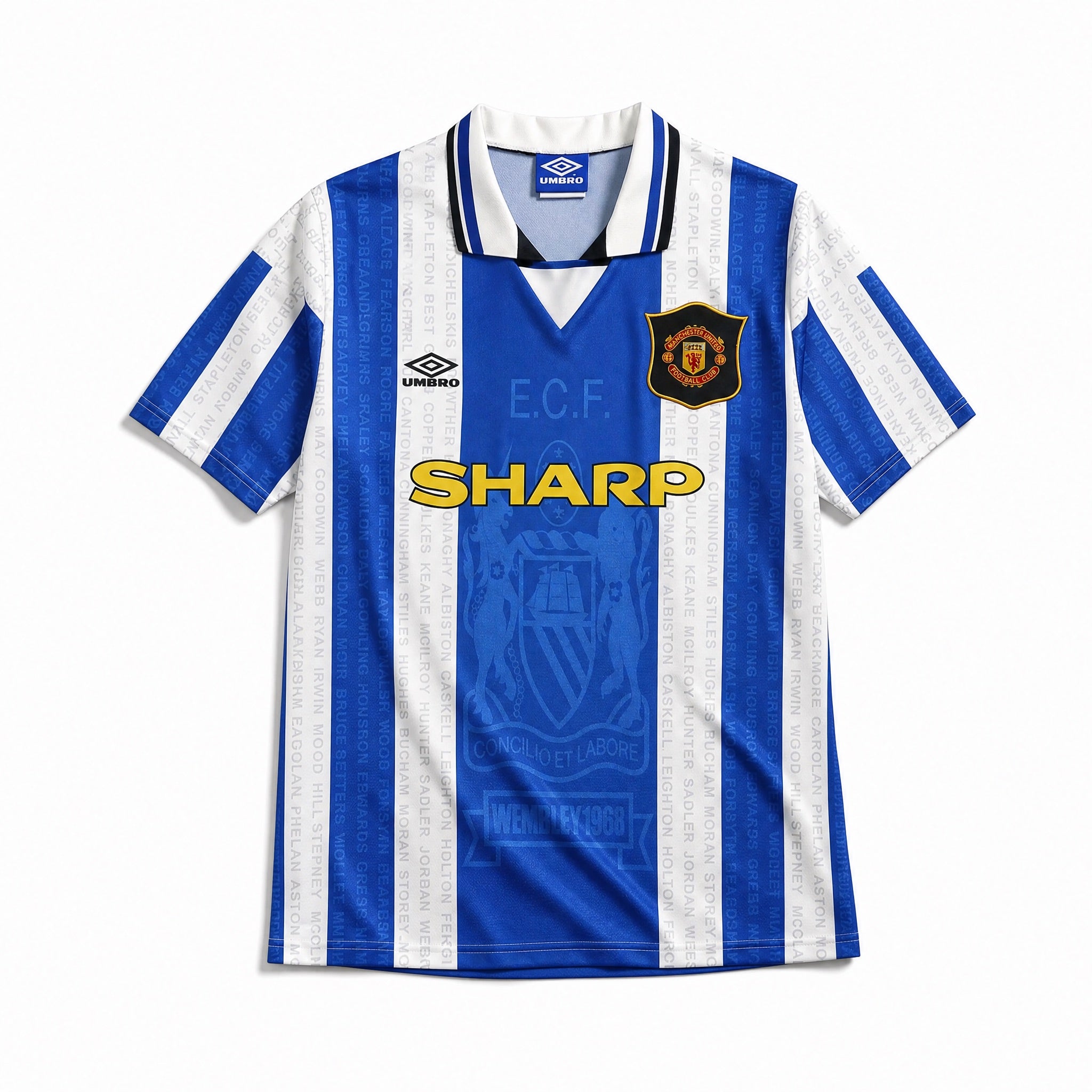Maglia Beckham Manchester United Away 1994/95 vista frontale in stile vintage