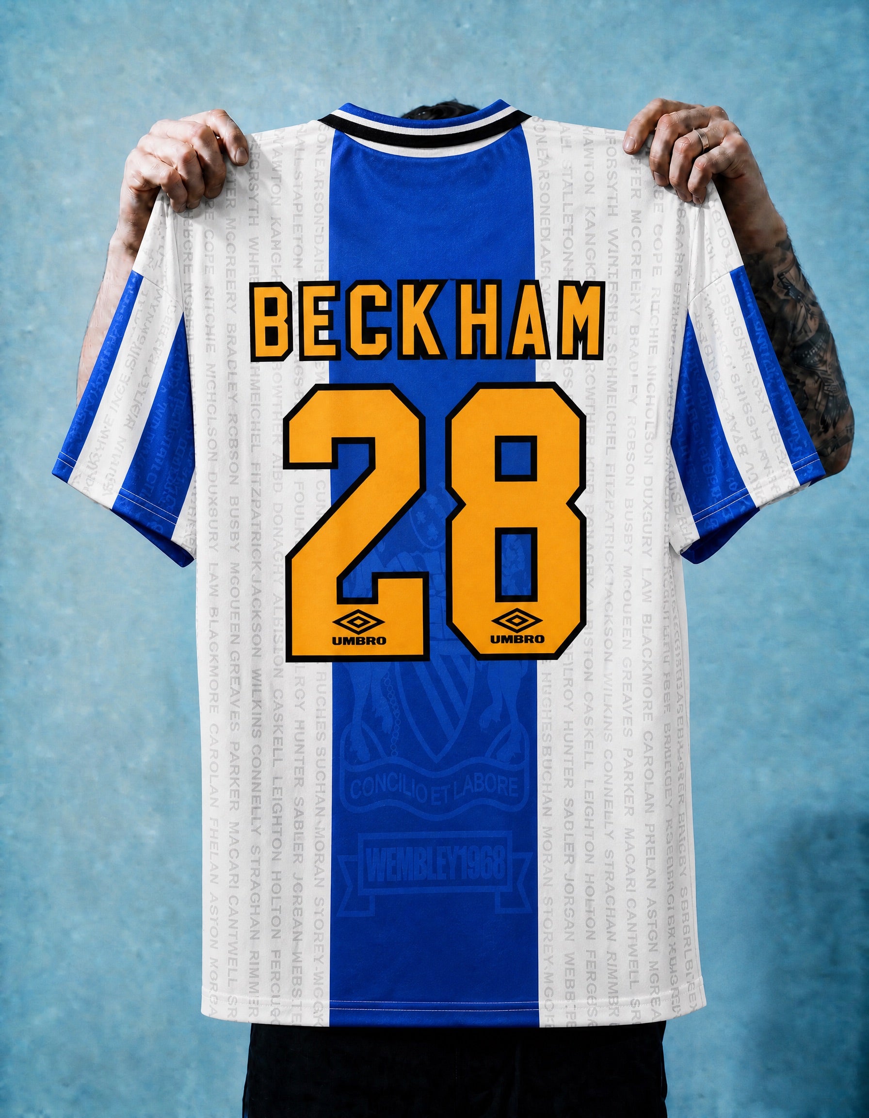 Dettaglio posteriore maglia Beckham Manchester United Away 1994/95