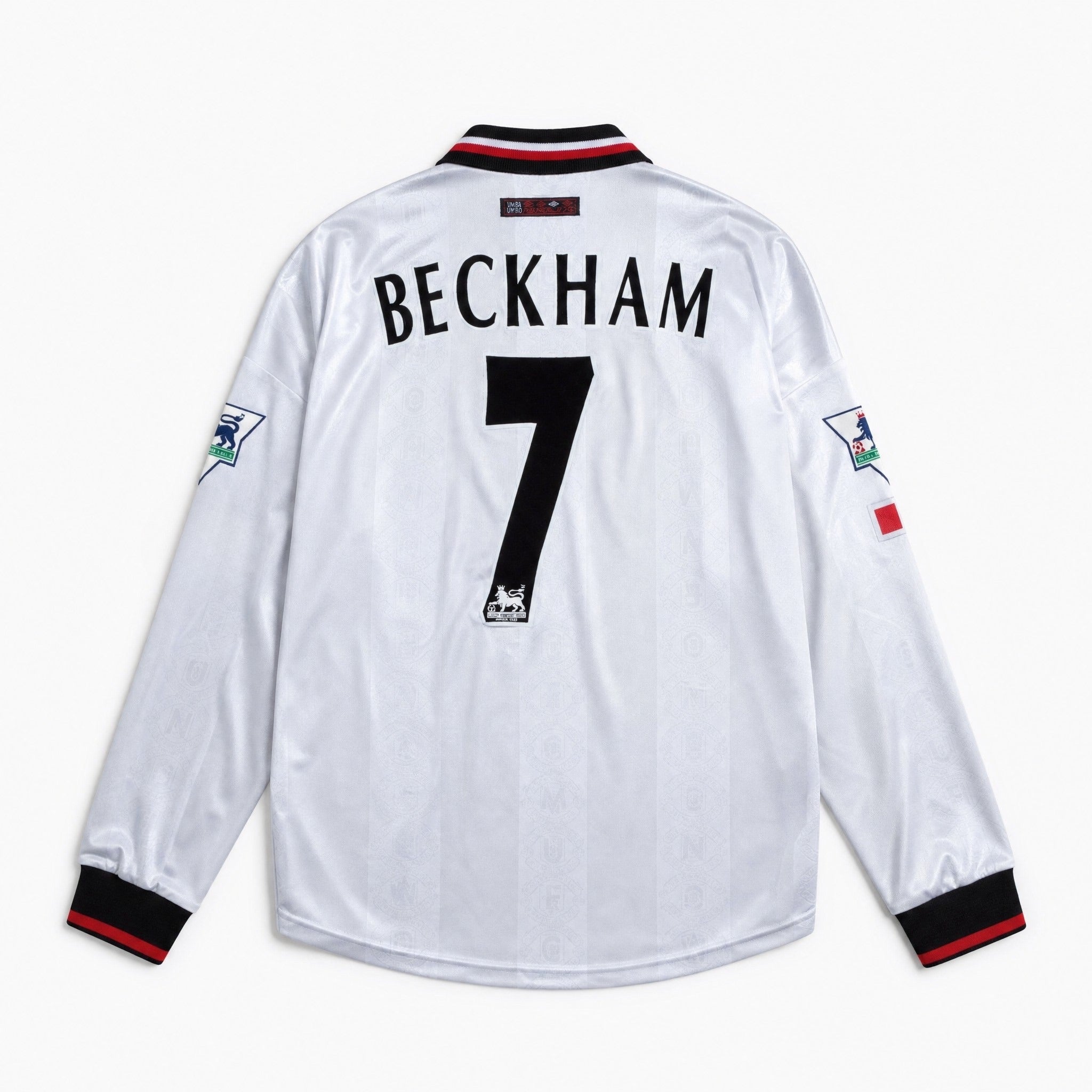 Maglia Beckham Manchester United Away Long 1998/99 vista posteriore con numero 7