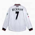 Maglia Beckham Manchester United Away Long 1998/99 vista posteriore con numero 7