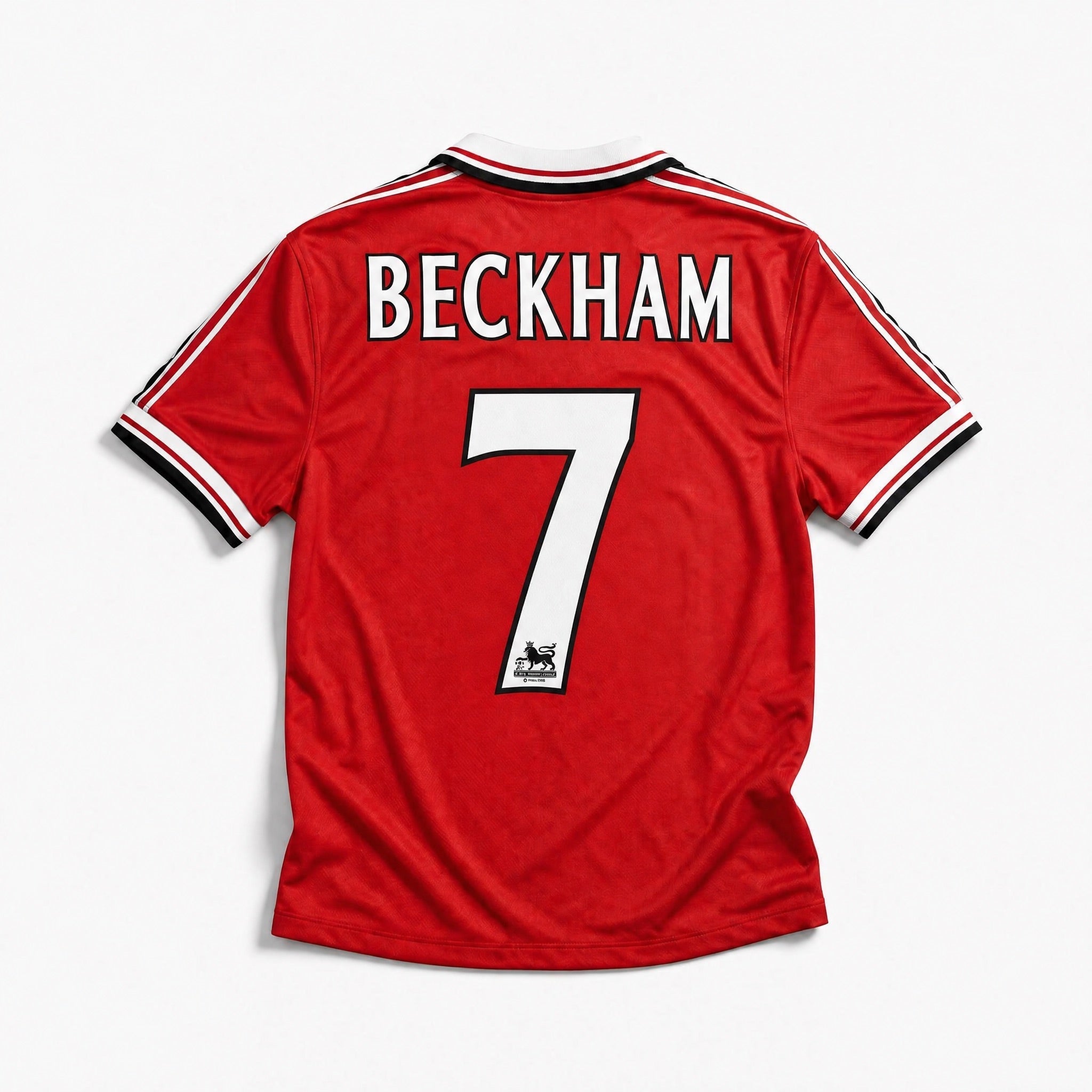 Maglia Manchester United 1998/99 Home vista posteriore con numero 7 e nome Beckham
