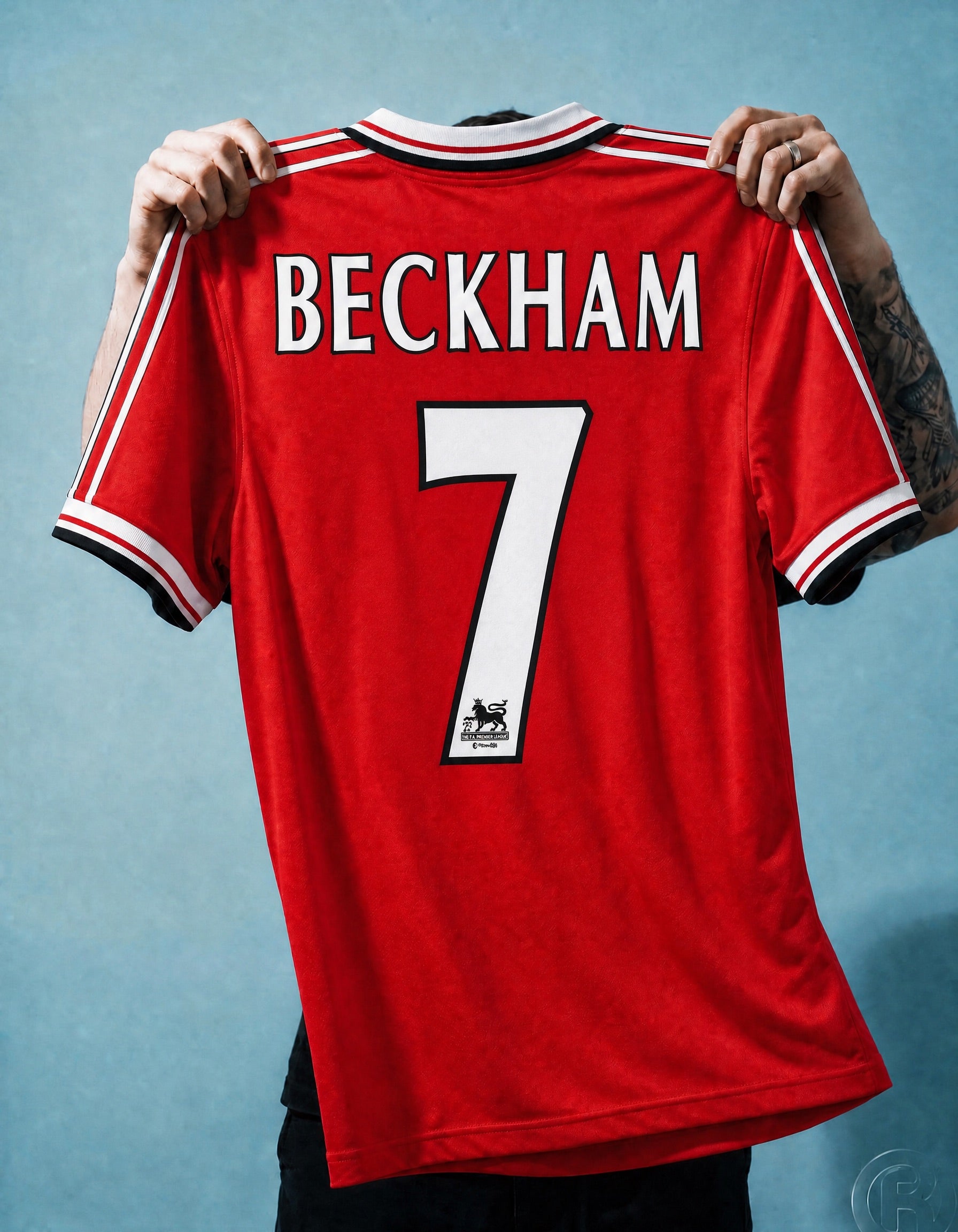 Retro maglia Beckham Manchester United Home 1998/99 con numero 7 e nome Beckham