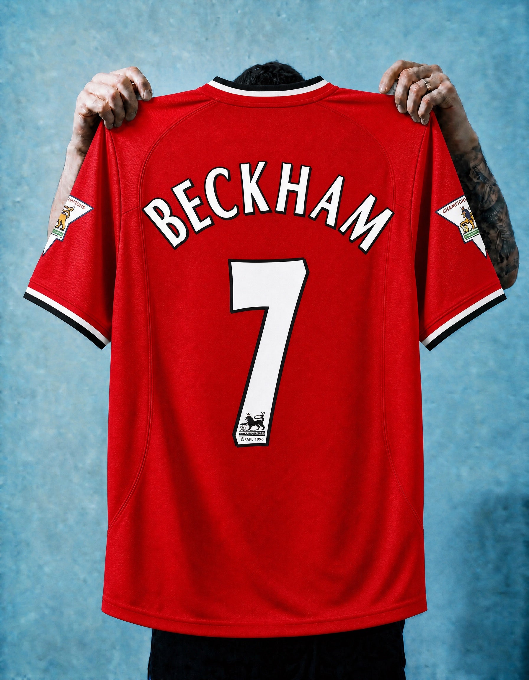Retro maglia Beckham Manchester United 2001/02 Home con numero 7 e dettagli vintage