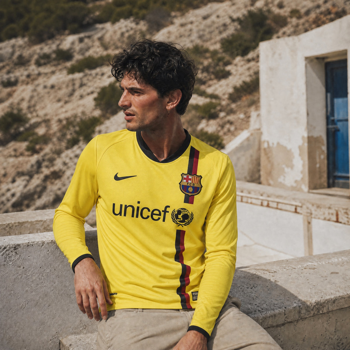 Maglia Barcellona away maniche lunghe 2008/09 numero 14 vista posteriore