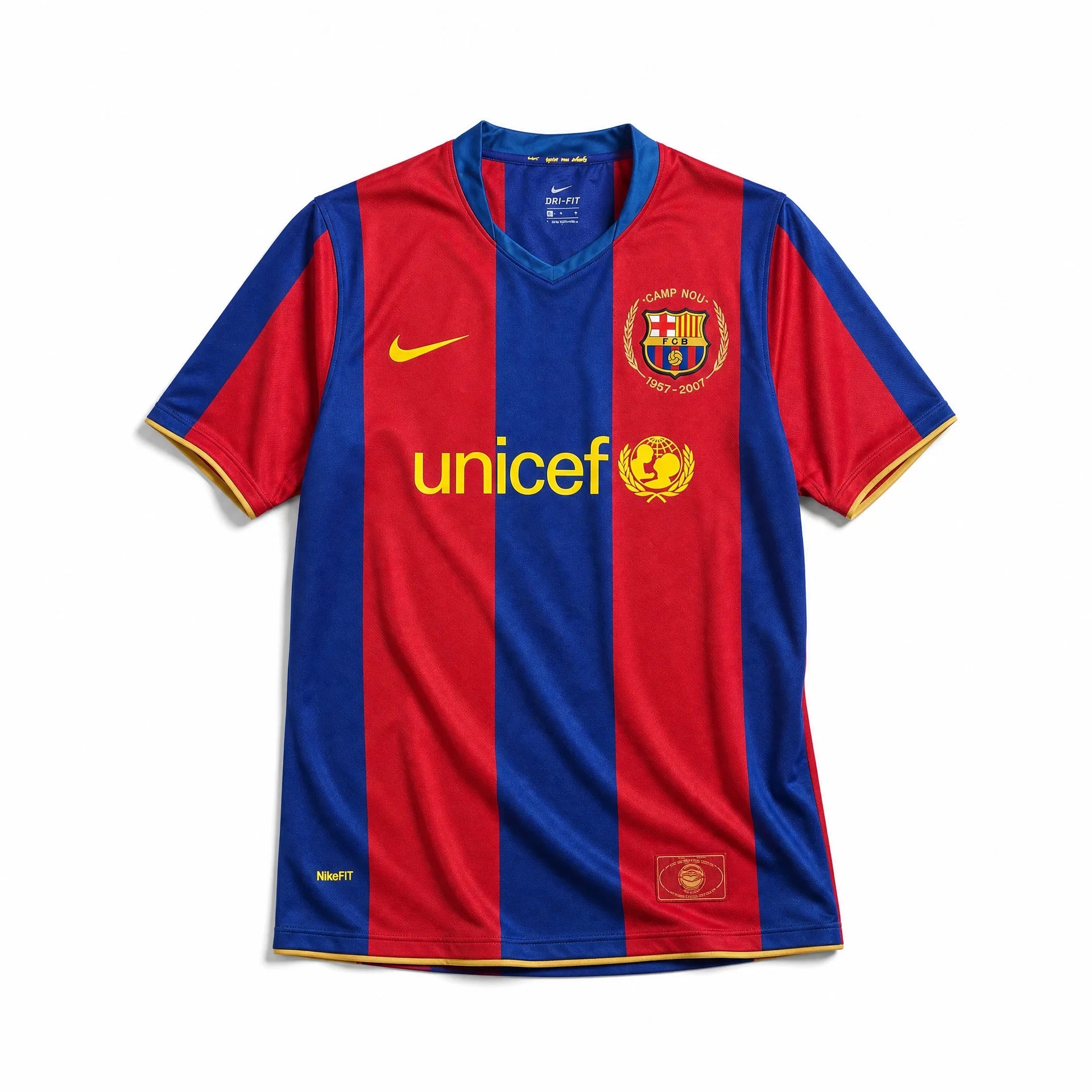 Maglia Henry Barcellona Home 2007/08 con strisce verticali blu e rosse