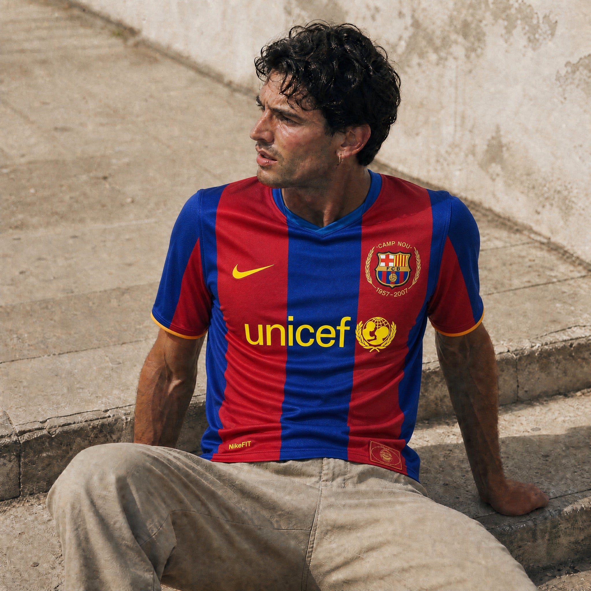 Thierry Henry con maglia Barcellona Home 2007/08
