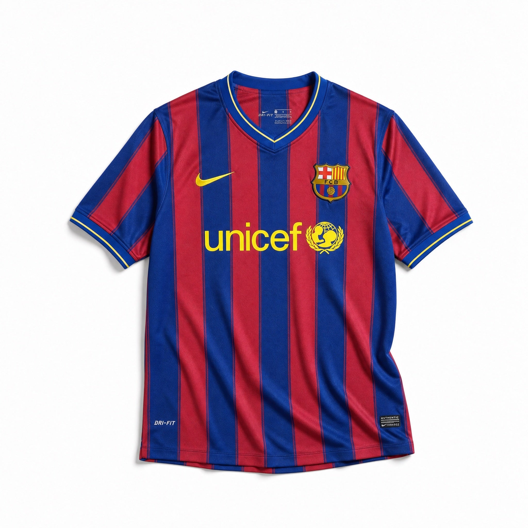 Maglia Barcellona home 2009/10 strisce blu granata vista frontale