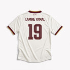 Retro della maglia Lamine Yamal Spagna Away 2026 con nome Lamine Yamal e numero 19.