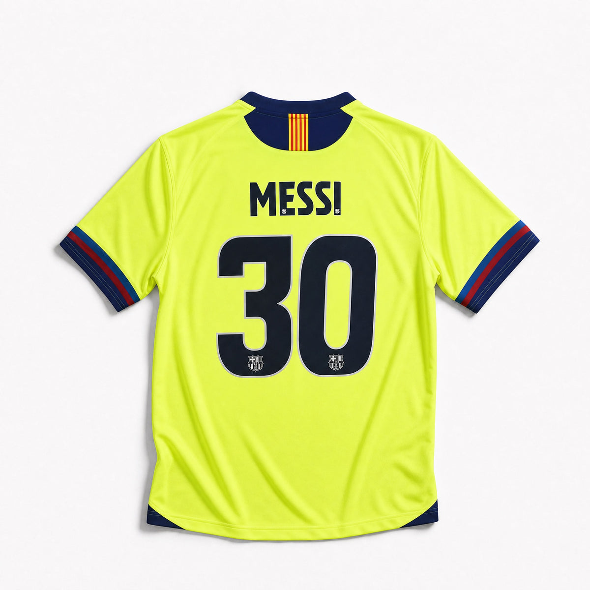 Maglia Barcellona Away 2005/06 Messi numero 30 retro giallo fluo
