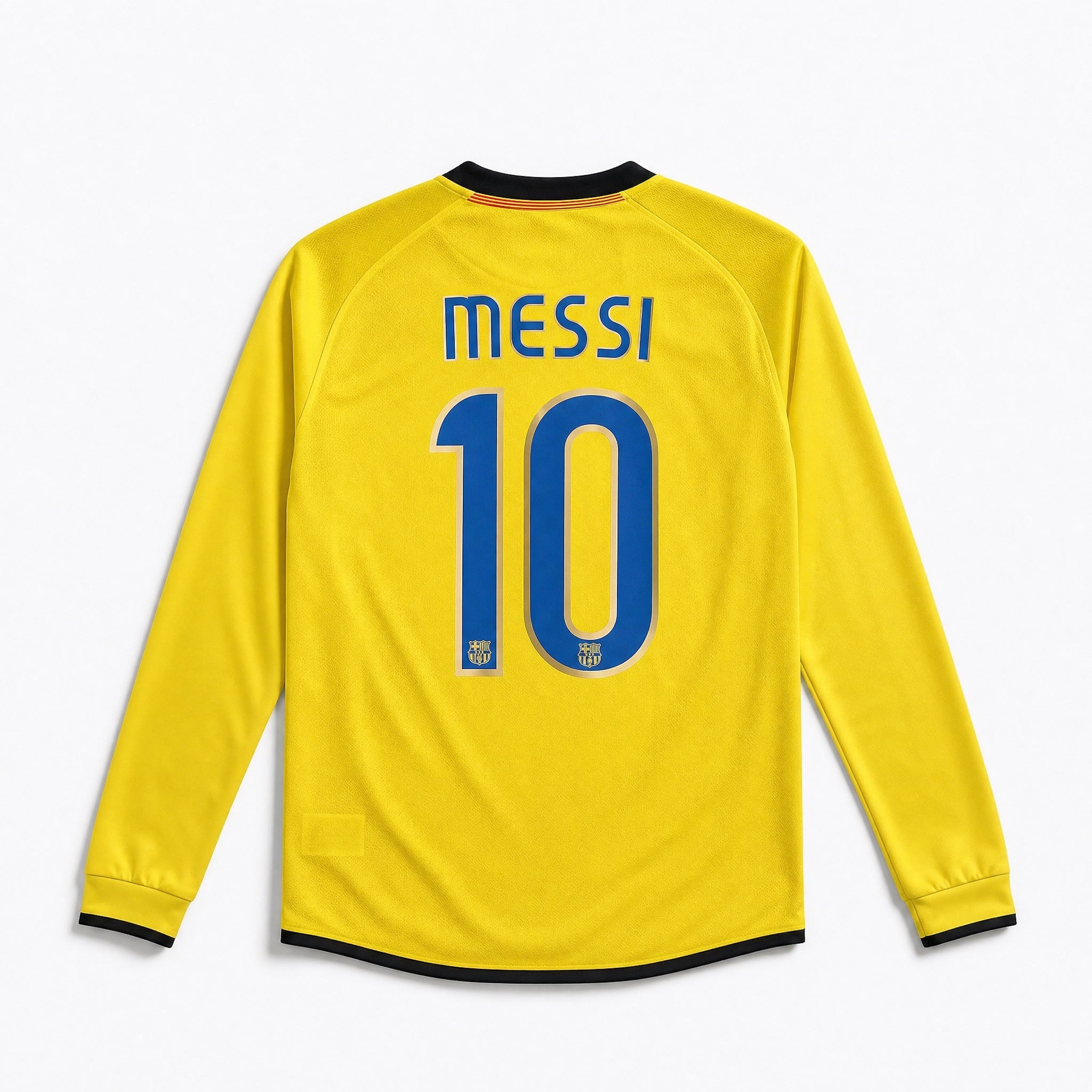 Maglia Messi Barcellona Away 2008/09 manica lunga gialla retro