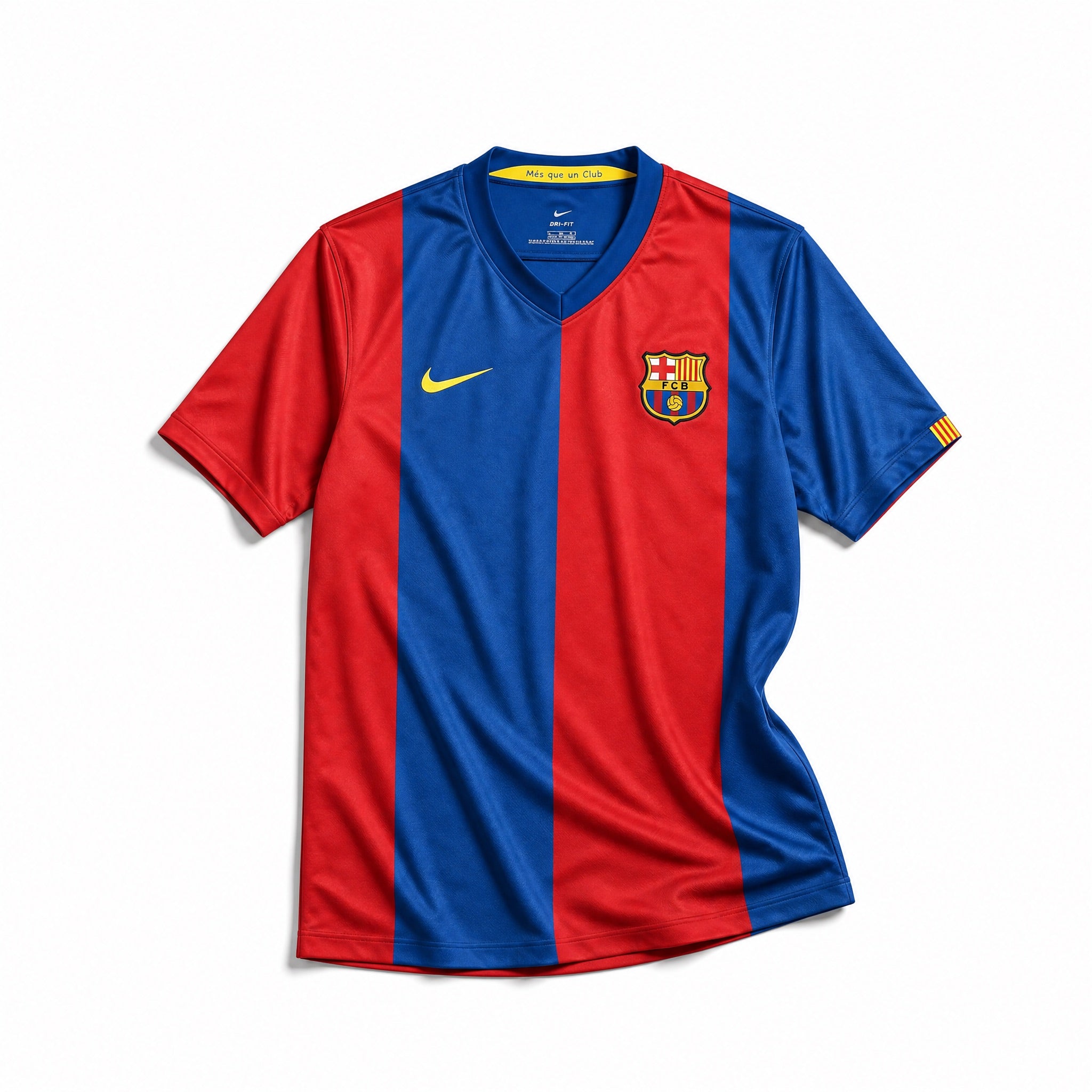 Maglia vintage Barcellona 2006/07 vista frontale strisce rosse e blu
