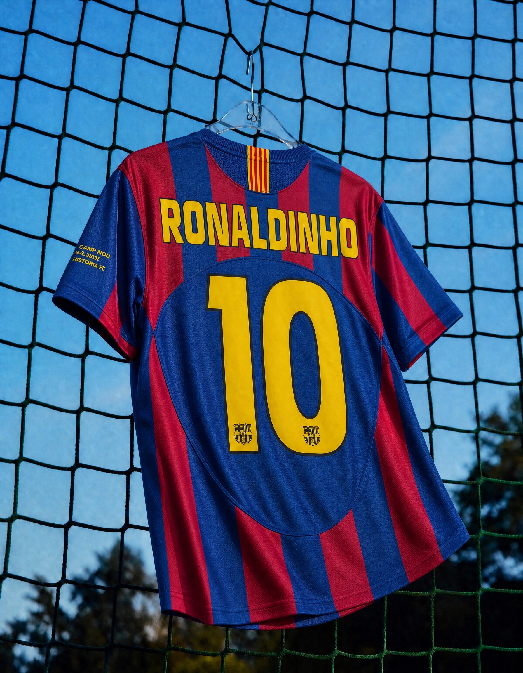 Dettaglio stemma Barcellona su maglia Home 2005/06 blaugrana
