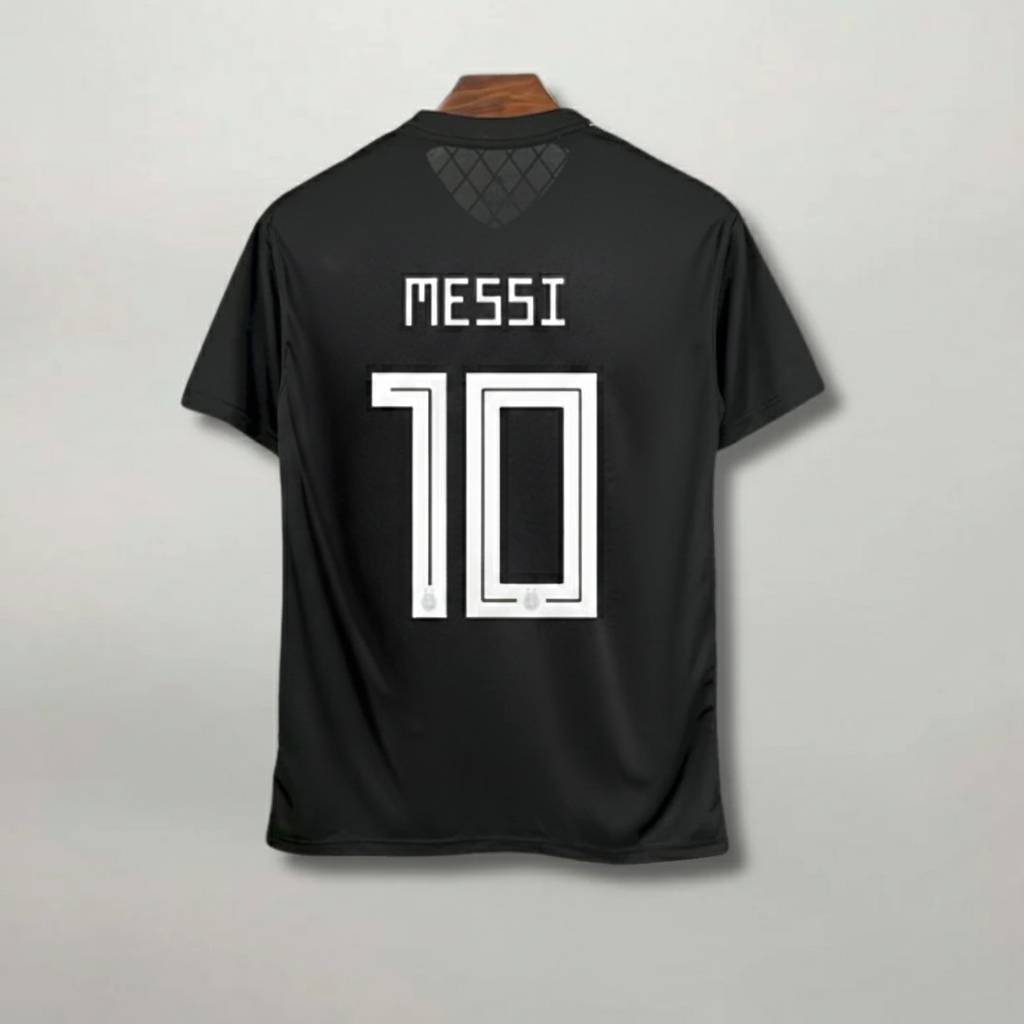 Maglia Argentina 2018 away Messi numero 10 nera vista posteriore
