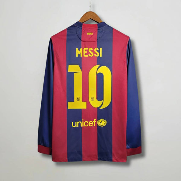 Messi Barcelona 2014/15 Home Long-Sleeve Shirt – Retro Soccer Kit