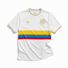 Maglia Colombia 100 anni home bianca fascia giallo blu rosso vista frontale
