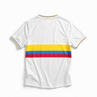 Maglia Colombia anniversario retro vista posteriore design pulito bianco