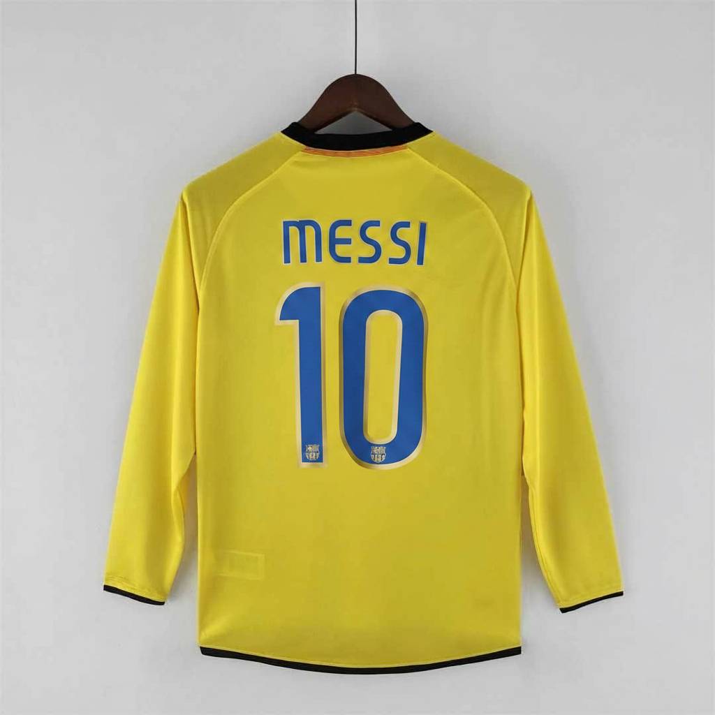 Maglia Messi Barcellona Away 2008/09 manica lunga gialla retro