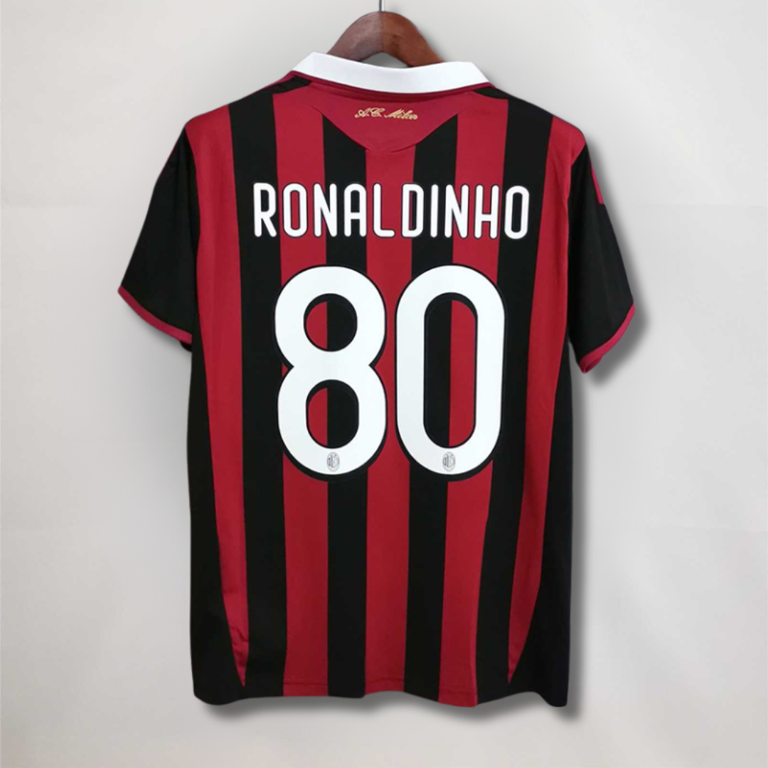 Maglia Milan Home 2009/10 Ronaldinho numero 80 retro rossonero