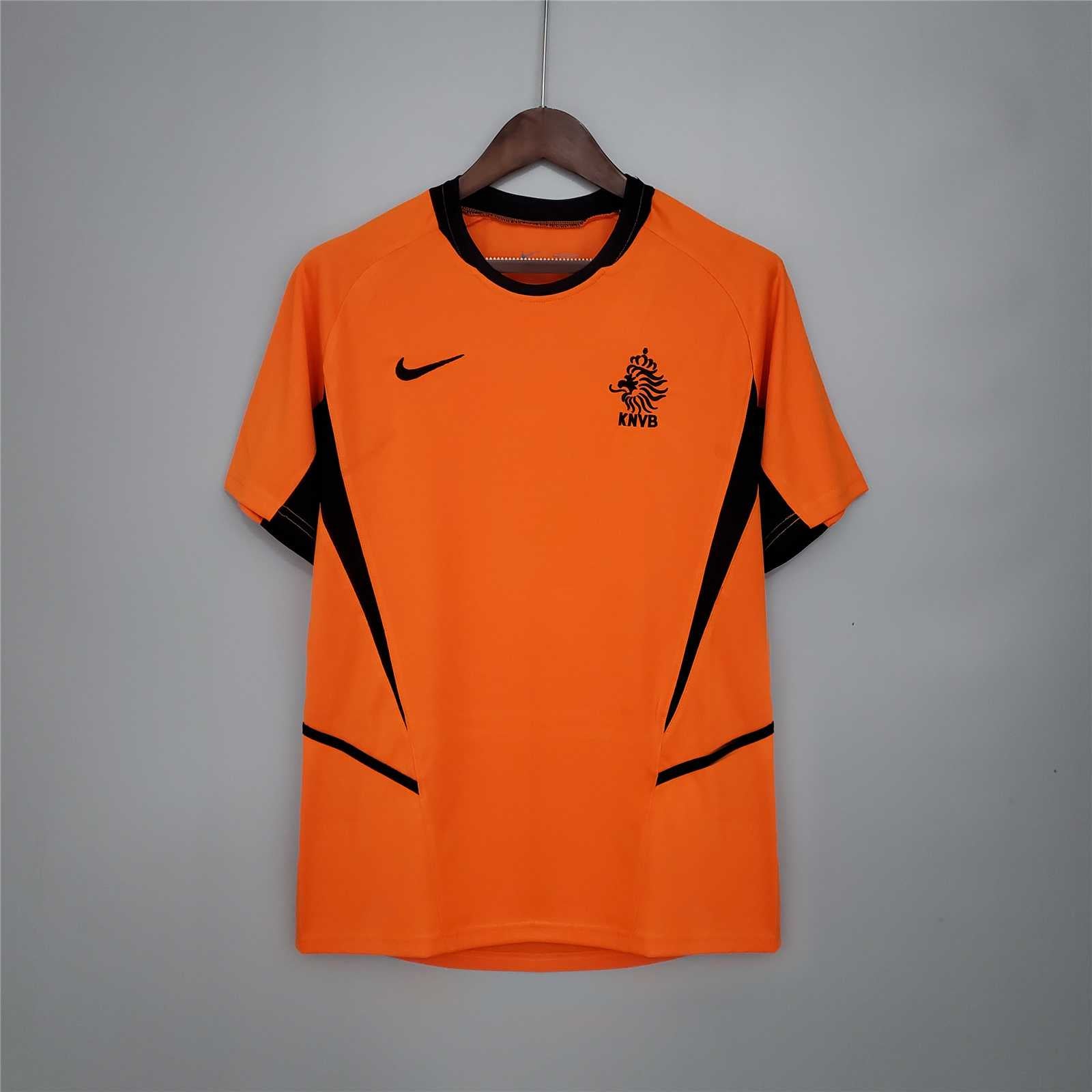 Maglia Olanda 2002 home arancione vista frontale con logo