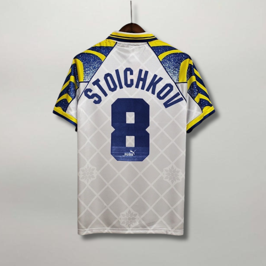 Maglia Parma Away 1995/96 bianca Puma con sponsor Parmalat e dettagli giallo blu