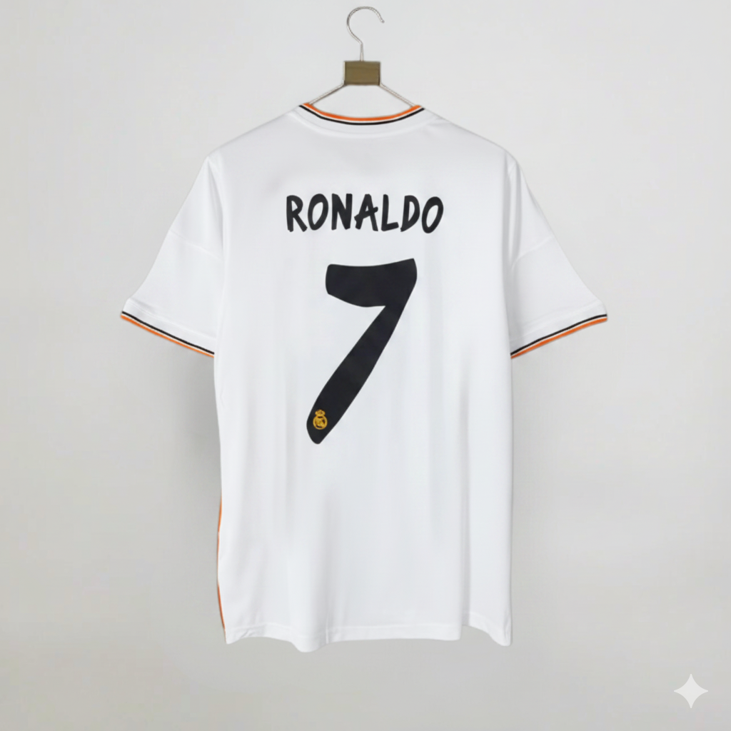Maglia Real Madrid 2013/14 retro bianca con nome e numero