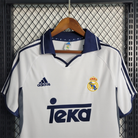 Maglia Real Madrid Home 2000/01 vintage bianca Adidas con sponsor Teka e colletto blu