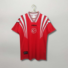 Maglia Turchia Home 1990 bianca Adidas con banda rossa e mezzaluna centrale