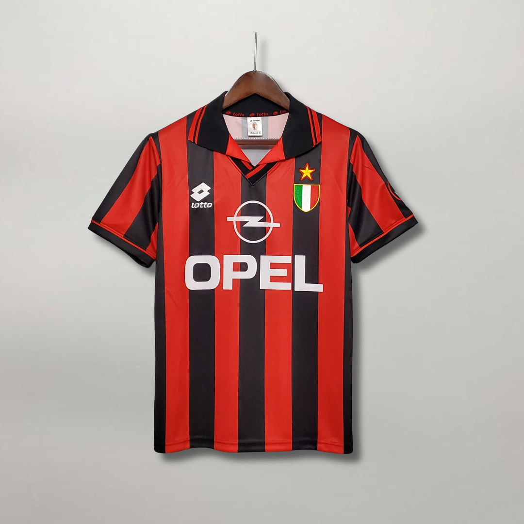Maglia home Milan 1996 1997 rossonera vintage vista frontale