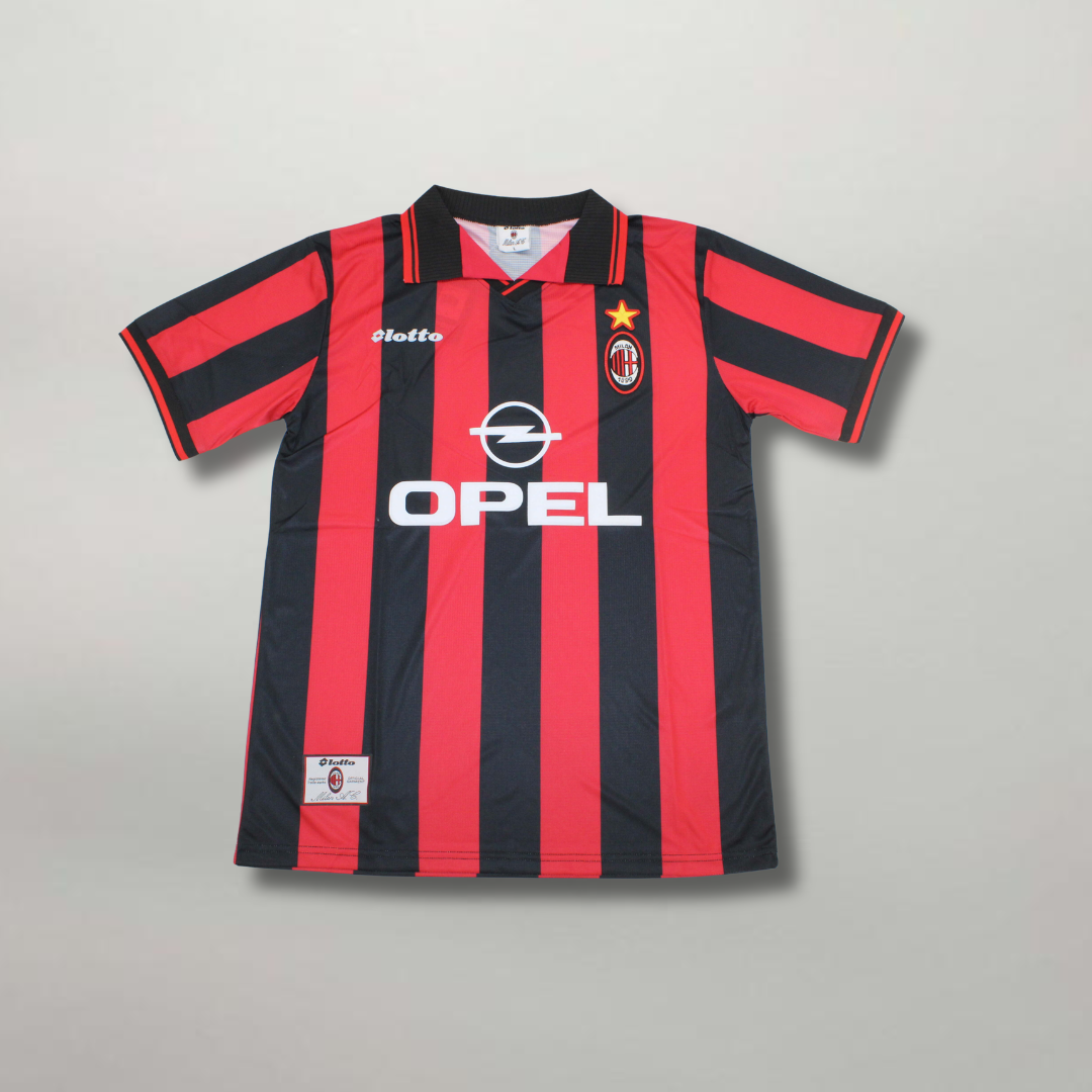 Maglia home Milan 1997/98 rossonera vintage vista frontale