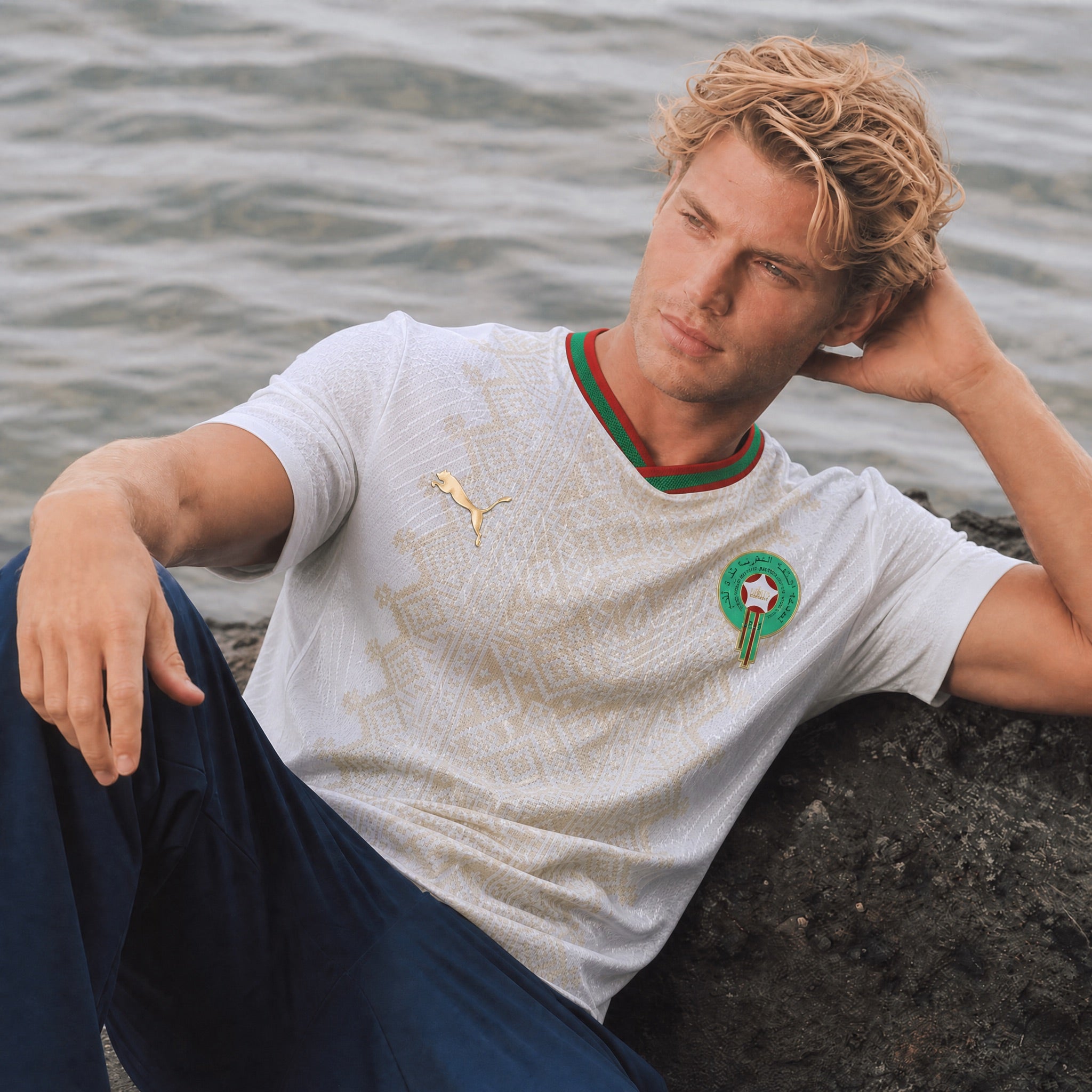 Maglia Marocco Away 2026 indossata con design ufficiale della nazionale.