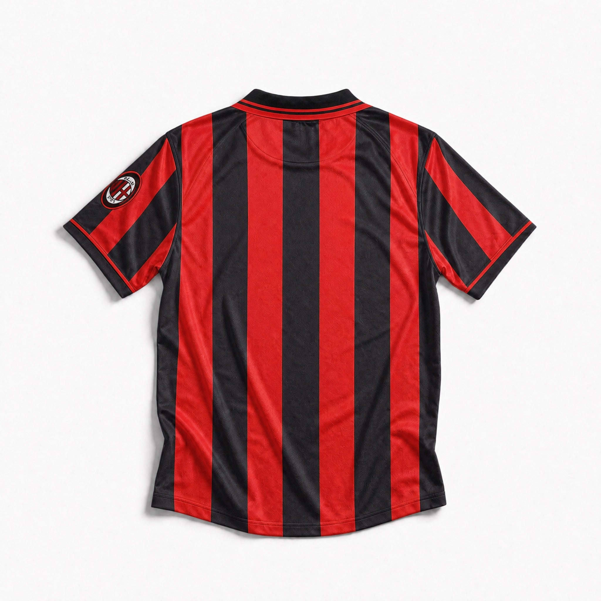 Colletto classico maglia Milan anni 90 design retro calcio italiano