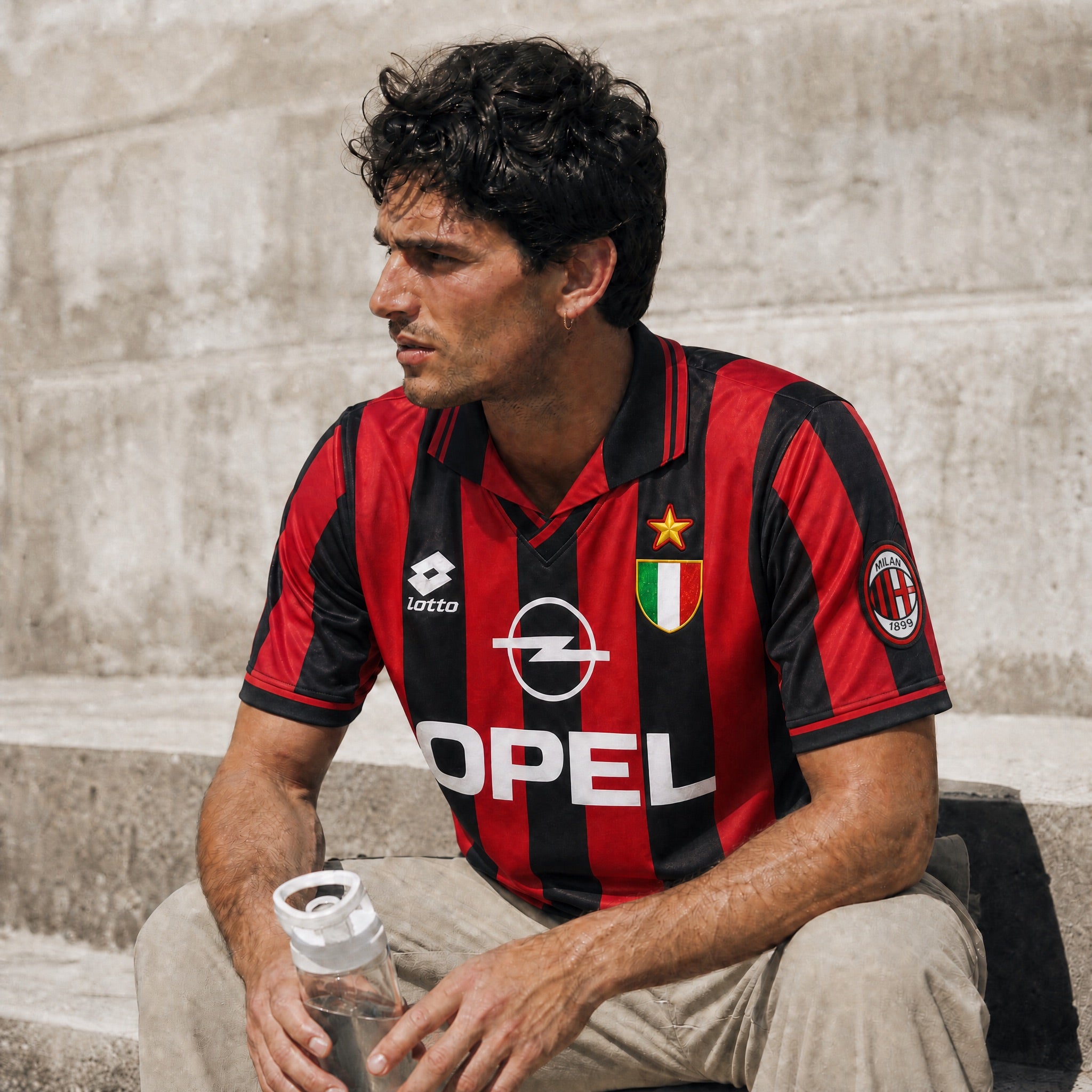 Retro maglia Milan 1996/97 con numero 3 stile calcio anni 90