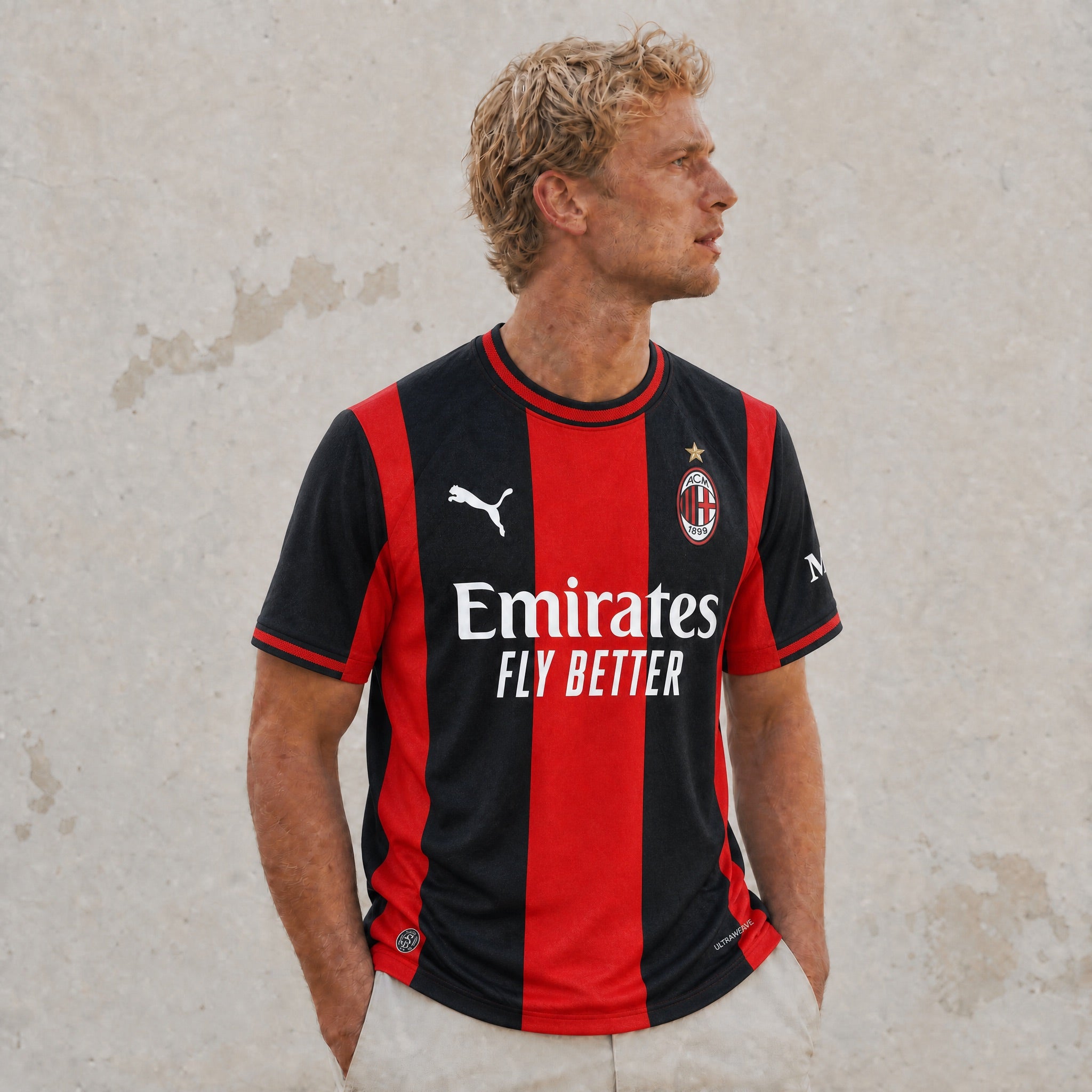 Dettaglio manica maglia home Milan 2026/27
