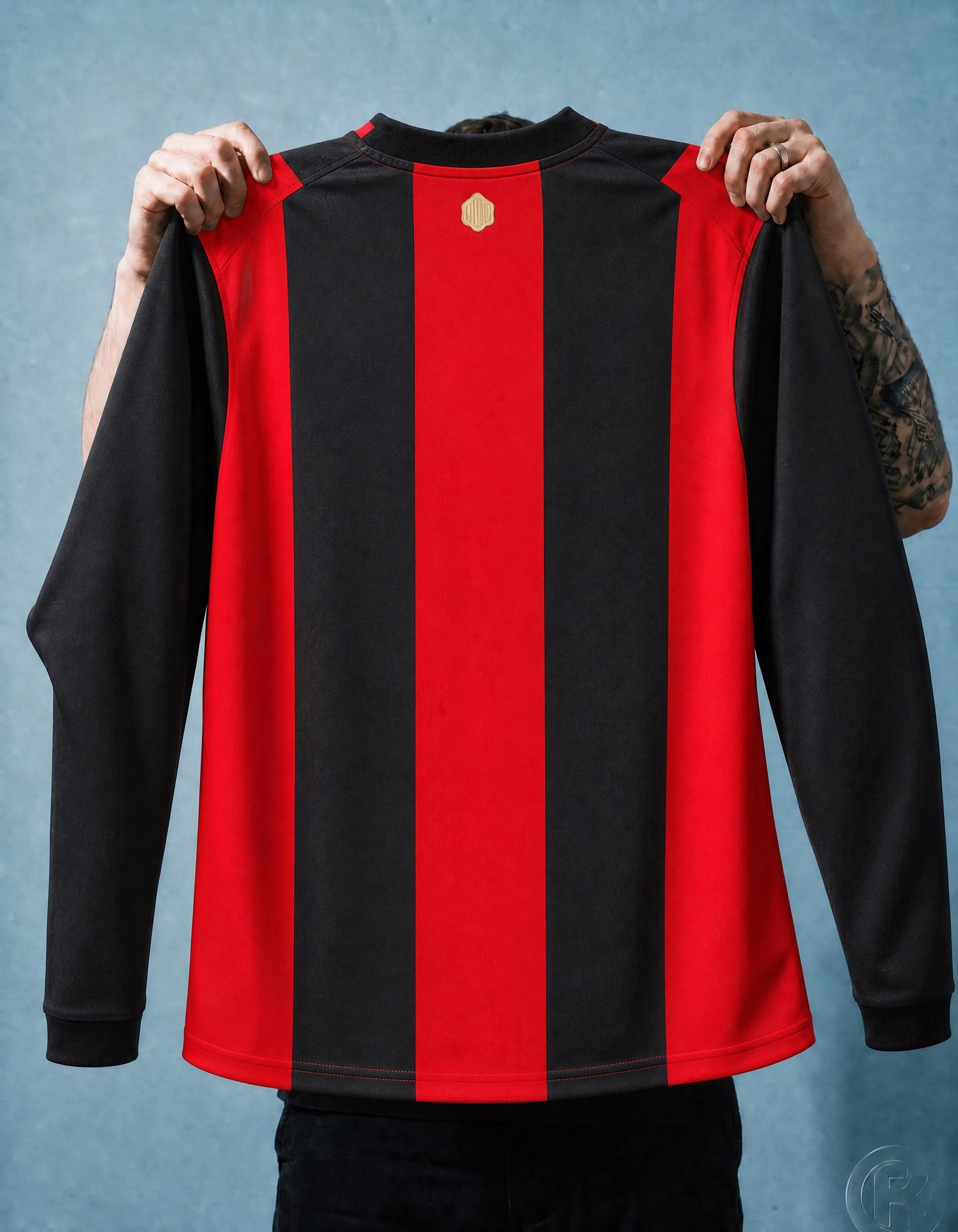 Maglia Milan 2026/27 home manica lunga vista posteriore dettaglio tessuto